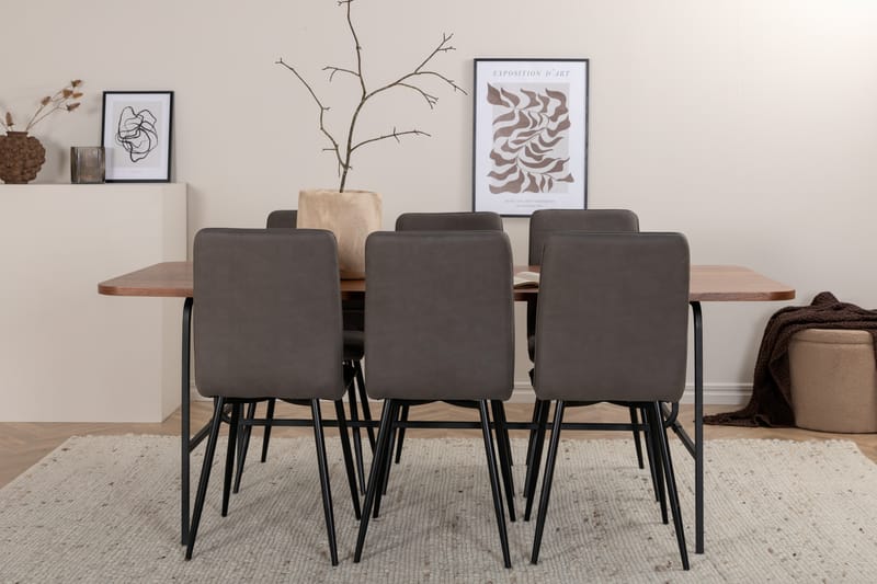 Uno spisebord med 6 stk Windu Luxury Spisestol - Møbler - Bord - Spisegrupper