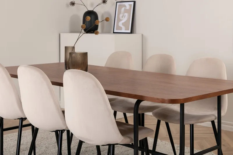 Uno spisebord med 6 Polar Spisestol - Møbler - Bord - Spisegrupper