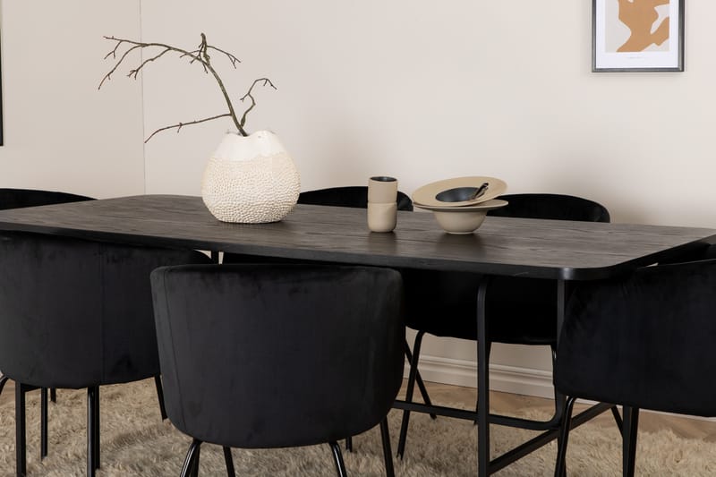 Uno Spisebord med 6stk Berit Spisestol - Møbler - Bord - Spisegrupper
