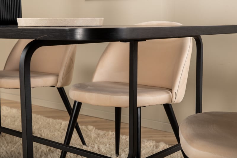 Uno Spisebord med 6stk Velvet Spisestol - Møbler - Bord - Spisegrupper