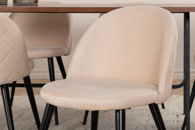 Uno Spisebord med 6stk Velvet Spisestol - Møbler - Bord - Spisegrupper