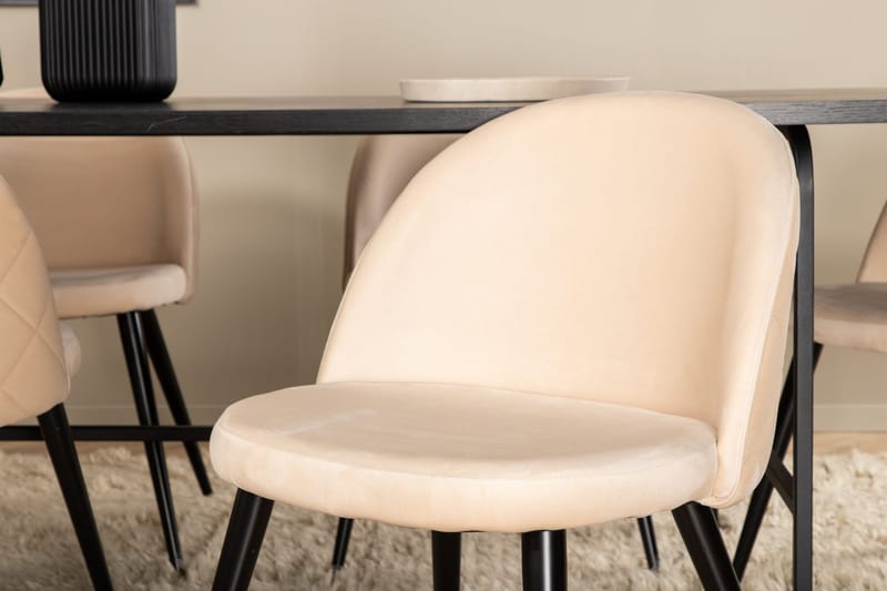 Uno Spisebord med 6stk Velvet Spisestol - Møbler - Bord - Spisegrupper