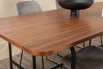 Unos Spisegruppe 200 cm inkl. 4 Jadraque Stoler - Valnøttbrun/Svart/Grå - Møbler - Bord - Spisegrupper
