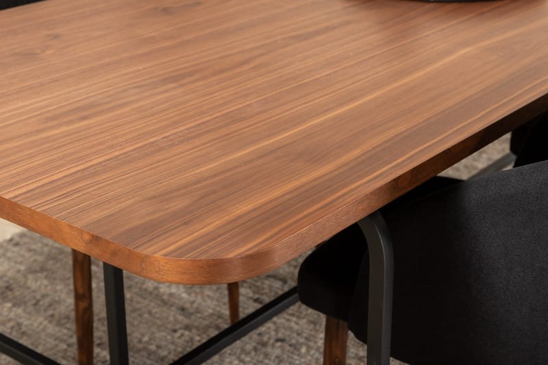 Unos Spisegruppe 200 cm inkl. 4 Kullersbro Stoler - Valnøttbrun/Svart/Brun - Møbler - Bord - Spisegrupper