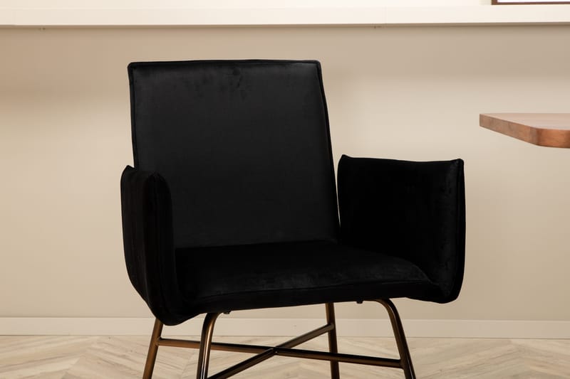 Unos Spisegruppe 200 cm inkl. 4 Pipi Stoler - Valnøttbrun/Svart/Kopper - Møbler - Bord - Spisegrupper