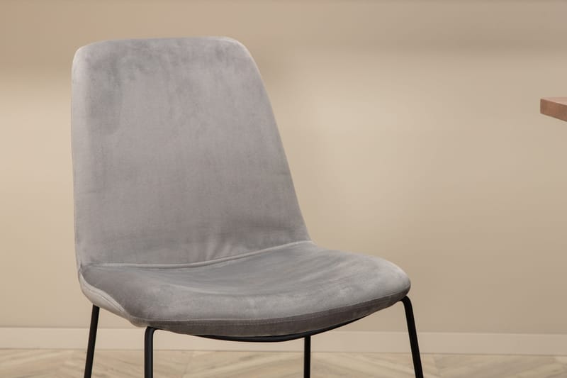 Unos Spisegruppe 200 cm inkl. 6 Jadraque Stoler - Valnøttbrun/Svart/Grå - Møbler - Bord - Spisegrupper