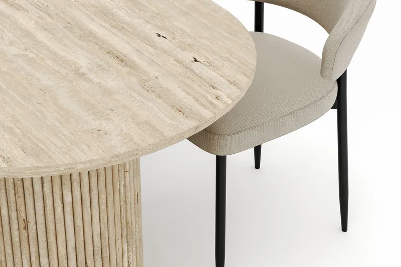 Uppveda Ovalt Spisebord 180x90 cm med 4 Sawako Stoler - Beige - Møbler - Bord - Spisegrupper