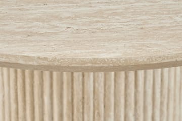 Uppveda Rundt Spisebord 120 cm Travertin med 4 Reciclar Spisestoler - Travertin/Greige - Møbler - Bord - Spisegrupper