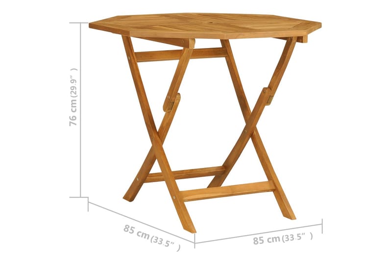Utendørs spisestue 5 deler heltre teak - Brun - Møbler - Bord - Spisegrupper