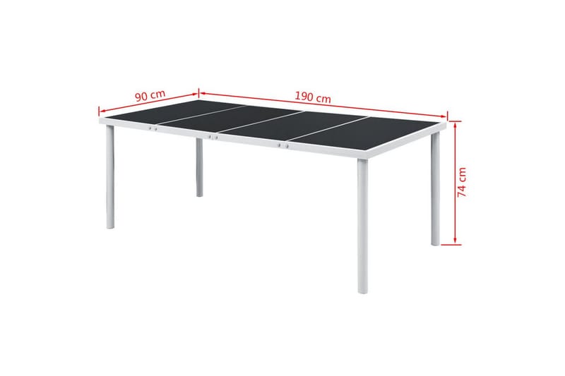 Utendørs spisestue 9 deler stål svart - Glass/Svart/Stål - Møbler - Bord - Spisegrupper