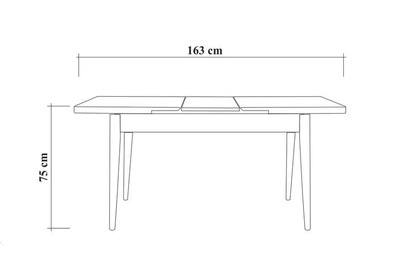 Valsot Forlengningsbar Spisegruppe 129 cm - Hvit/Grå - Spisegrupper