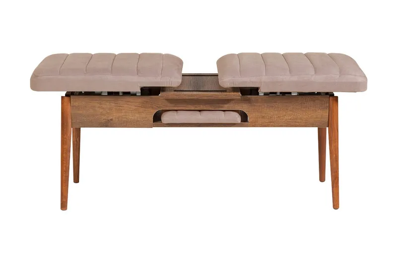 Valsot Forlengningsbar Spisegruppe 129 cm - Hvit/Grå - Møbler - Bord - Spisegrupper