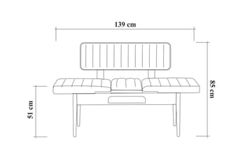 Valsot Forlengningsbar Spisegruppe 129 cm - Hvit/Grå - Møbler - Bord - Spisegrupper