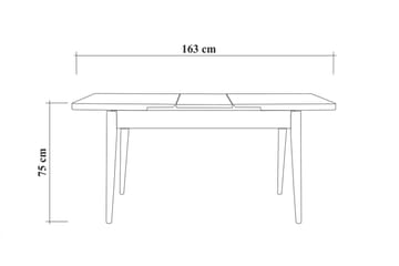 Valsot Forlengningsbar Spisegruppe 129 cm - Hvit/Grå - Møbler - Bord - Spisegrupper