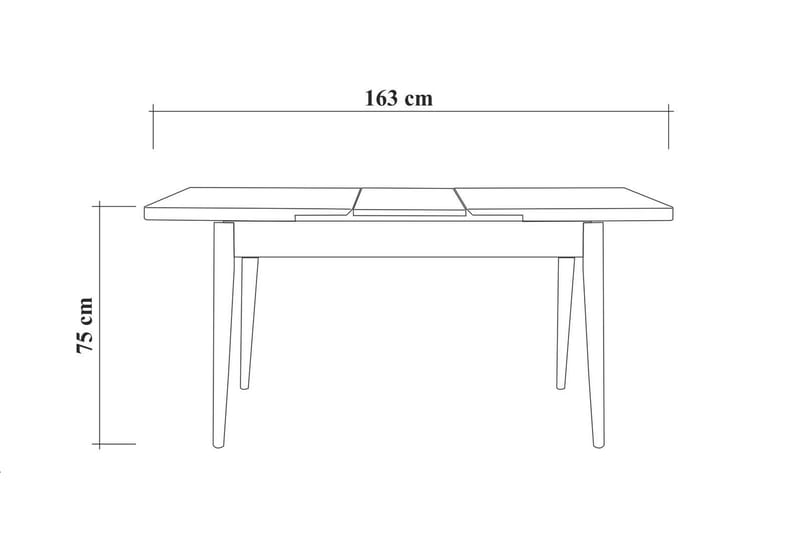 Valsot Forlengningsbar Spisegruppe 129 cm - Hvit/Grå - Møbler - Bord - Spisegrupper