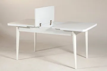 Valsot Forlengningsbar Spisegruppe 129 cm - Hvit/Grå - Møbler - Bord - Spisegrupper