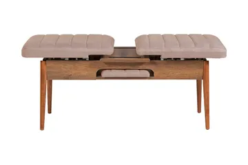 Valsot Forlengningsbar Spisegruppe 129 cm - Hvit/Mørkebrun - Møbler - Bord - Spisegrupper