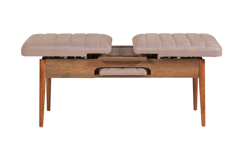 Valsot Forlengningsbar Spisegruppe 129 cm - Hvit/Mørkebrun - Møbler - Bord - Spisegrupper