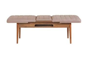 Valsot Forlengningsbar Spisegruppe 129 cm - Hvit/Mørkebrun - Møbler - Bord - Spisegrupper