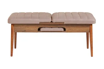 Valsot Forlengningsbar Spisegruppe 129 cm - Hvit/Mørkebrun - Møbler - Bord - Spisegrupper