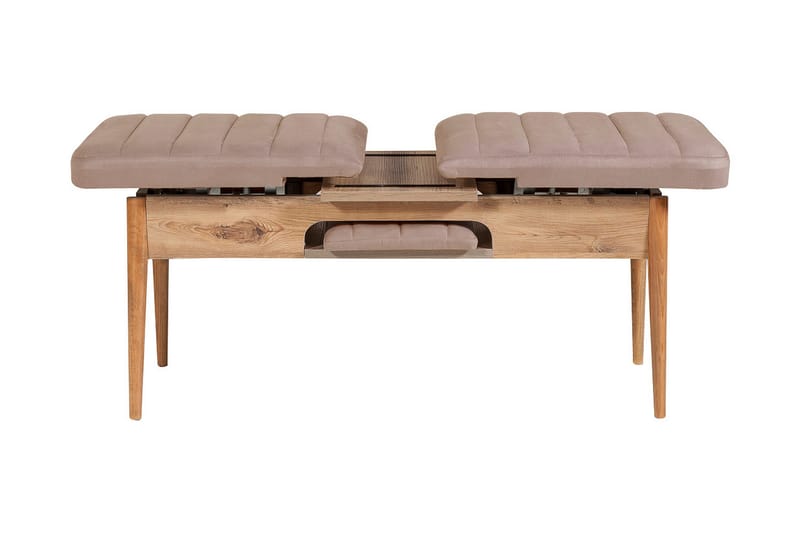 Valsot Forlengningsbar Spisegruppe 129 cm - Natur/Grå/Brun - Møbler - Bord - Spisegrupper