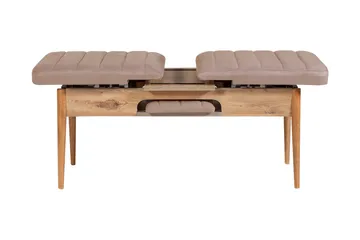 Valsot Forlengningsbar Spisegruppe 129 cm - Natur/Grå/Brun - Møbler - Bord - Spisegrupper
