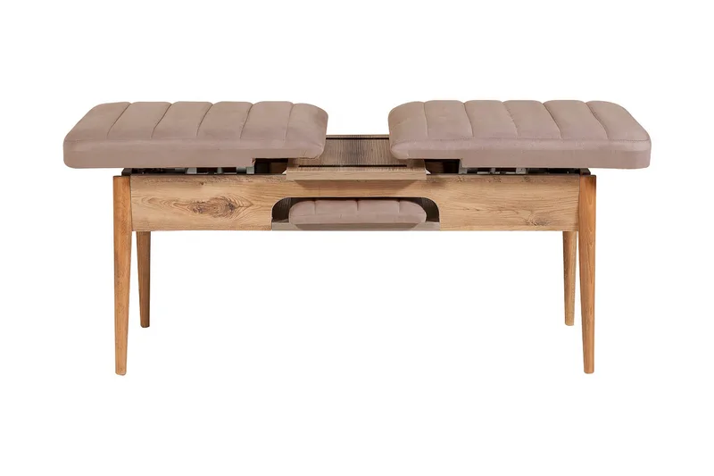 Valsot Forlengningsbar Spisegruppe 129 cm - Natur/Grå/Brun - Møbler - Bord - Spisegrupper