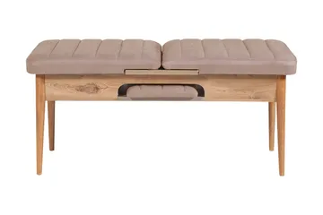 Valsot Forlengningsbar Spisegruppe 129 cm - Natur/Grå/Brun - Møbler - Bord - Spisegrupper