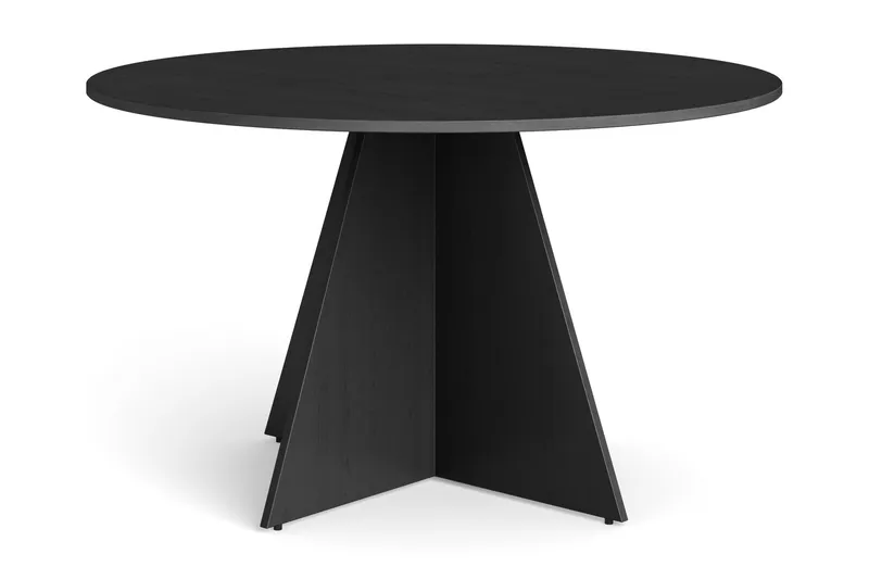 Vera Spisegruppe 130 cm rund i Svart med 6 Eira Spisestoler - Svartbeiset eik - Møbler - Bord - Spisegrupper