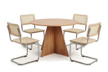 Vera spisegruppe rund 110 cm eik med 4 Build spisestoler - Eik - Møbler - Bord - Spisegrupper