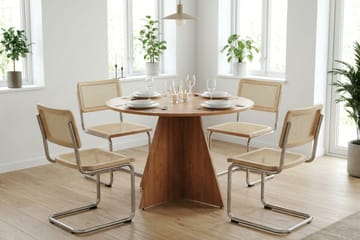 Vera spisegruppe rund 110 cm eik med 4 Build spisestoler - Eik - Møbler - Bord - Spisegrupper