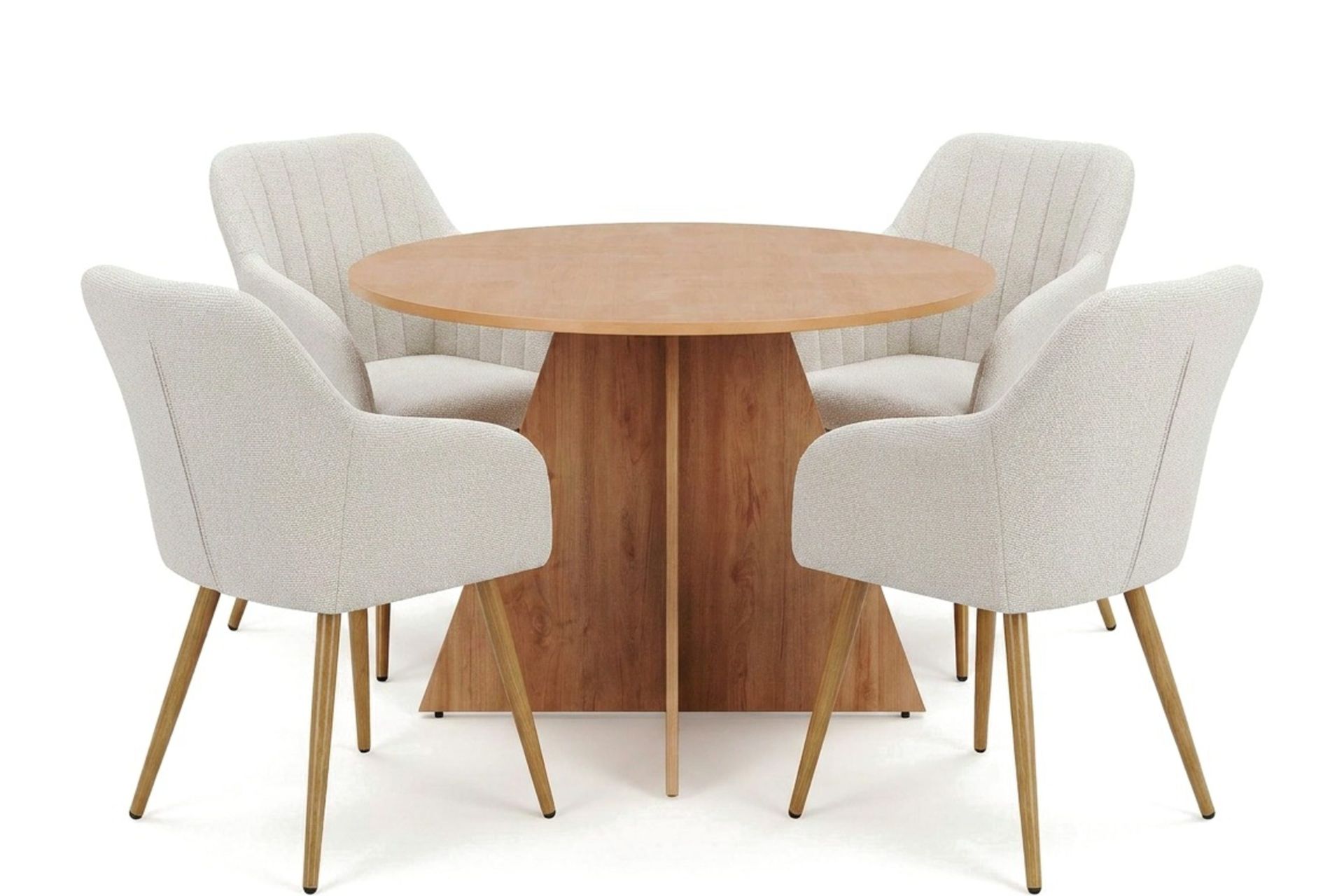 Vera spisegruppe rund 110 cm eik med 4 Filippa spisestoler - Eik