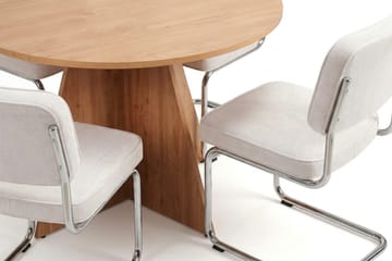 Vera spisegruppe rund 110 cm eik med 4 Milva spisestoler - Eik - Møbler - Bord - Spisegrupper