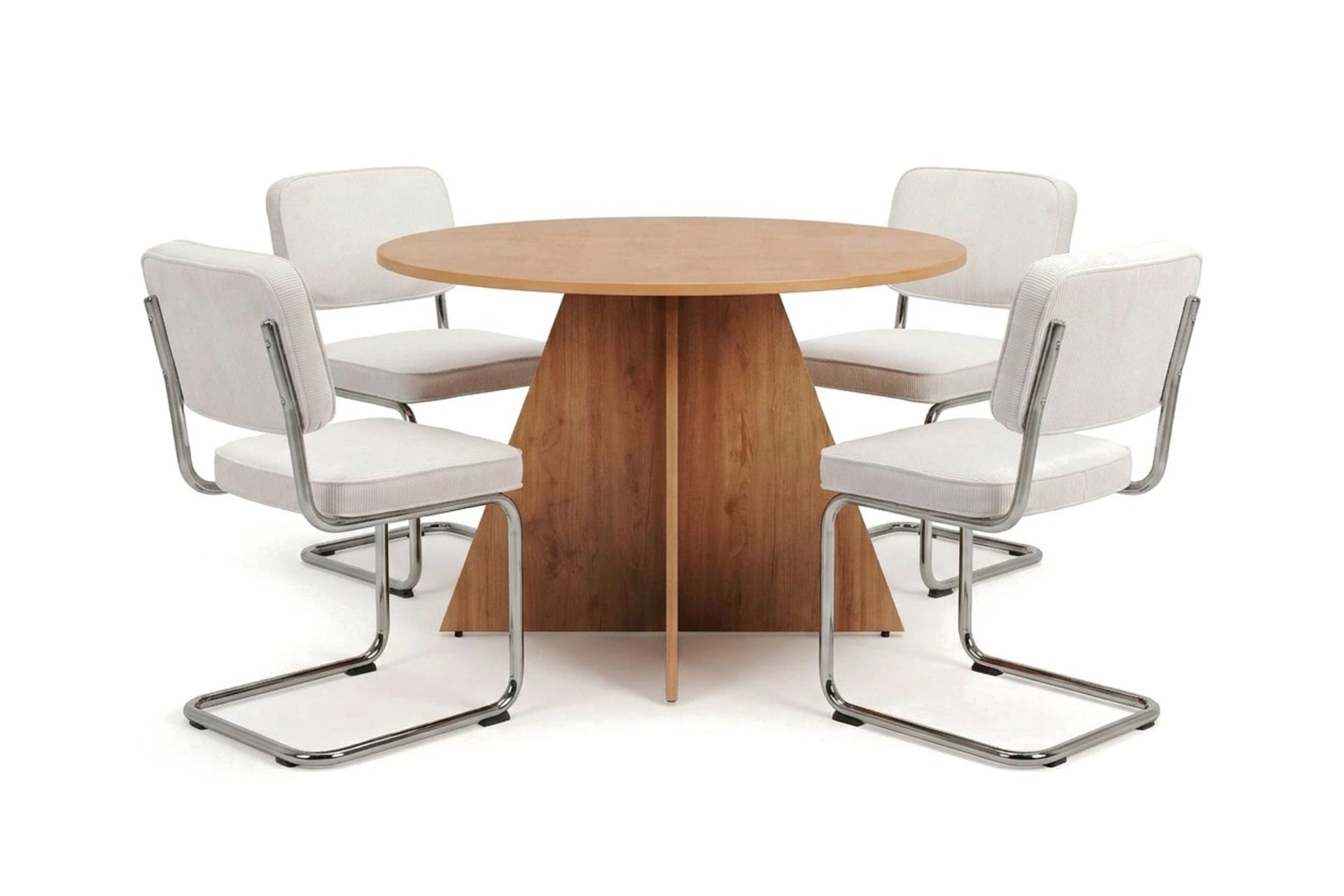 Vera spisegruppe rund 110 cm eik med 4 Milva spisestoler - Eik