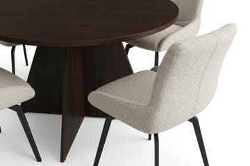Vera spisegruppe rund 110 cm røkt eik med 4 Mora spisestoler - Røkt eik - Møbler - Bord - Spisegrupper