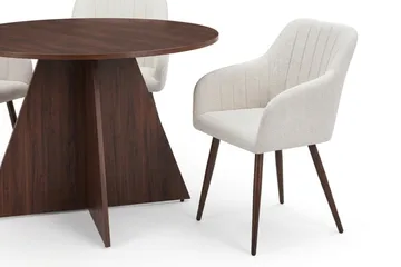 Vera spisegruppe rund 110 cm valnøtt med 4 Filippa spisestoler - Valnøtt - Møbler - Bord - Spisegrupper