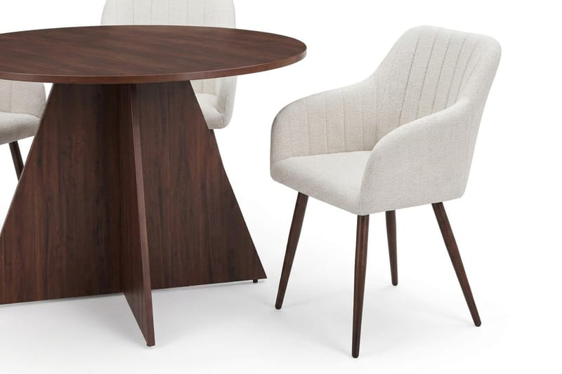 Vera spisegruppe rund 110 cm valnøtt med 4 Filippa spisestoler - Valnøtt - Møbler - Bord - Spisegrupper