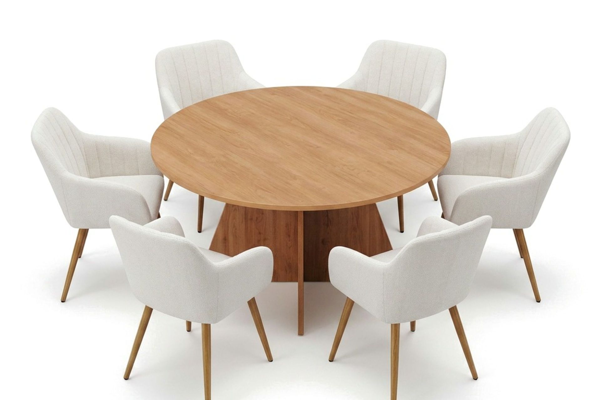 Vera spisegruppe rund 150 cm eik med 6 Filippa spisestoler - Eik