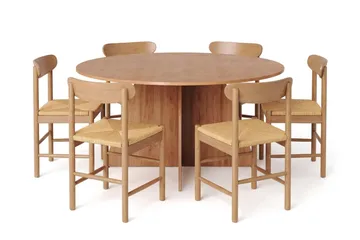 Vera Spisegruppe rund 150 cm Eik med 6 Malte Spisestoler - Eik - Møbler - Bord - Spisegrupper