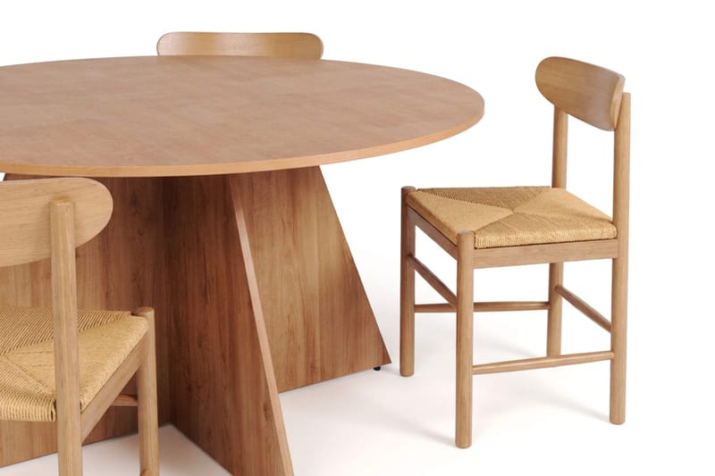 Vera Spisegruppe rund 150 cm Eik med 6 Malte Spisestoler - Eik - Møbler - Bord - Spisegrupper