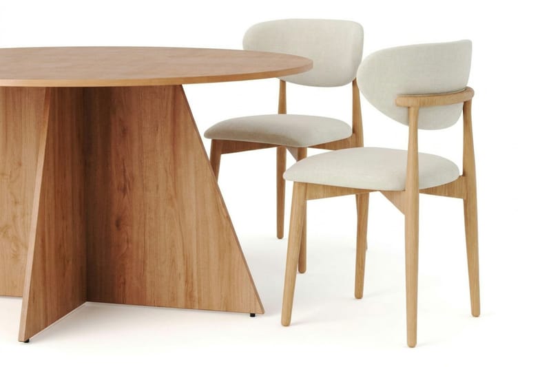Vera spisegruppe rund 150 cm eik med 6 Molly spisestoler - Eik - Møbler - Bord - Spisegrupper