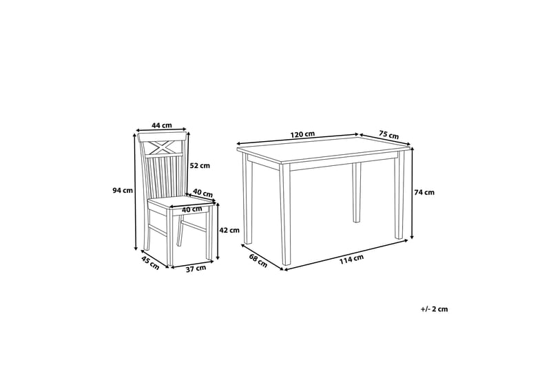 Weybourne Hagegruppe med 4 Stoler - Svart - Møbler - Bord - Spisegrupper