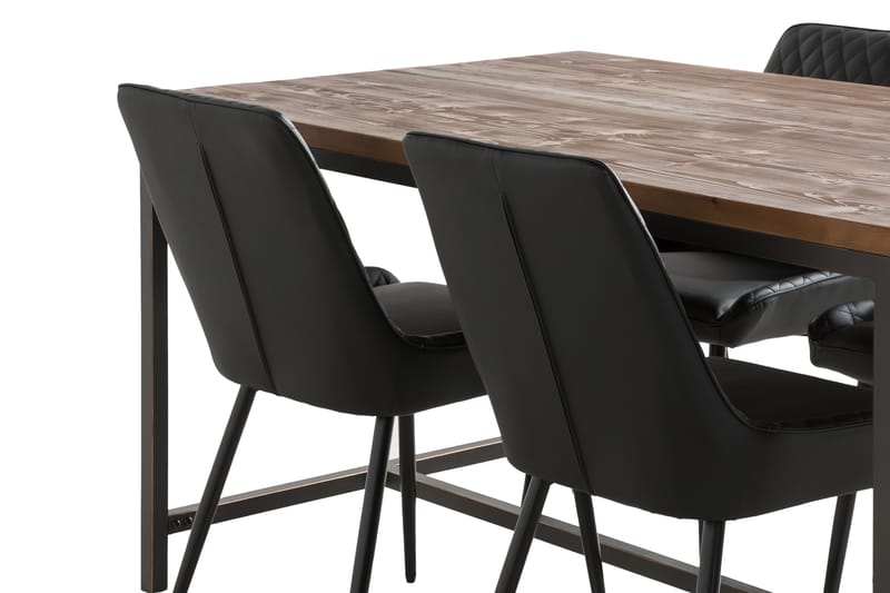 Wilmer Spisegruppe 140 cm inkl. 4 Hennebyn Stoler - Svart/Brun - Møbler - Bord - Spisegrupper