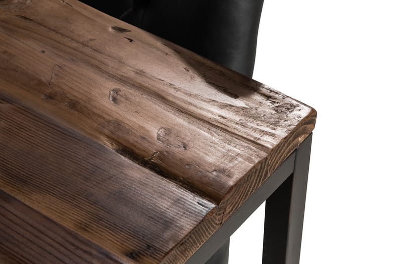 Wilmer Spisegruppe 140 cm med 4 Tone Lenestol - Rustikk Alm/Svart PU - Møbler - Bord - Spisegrupper