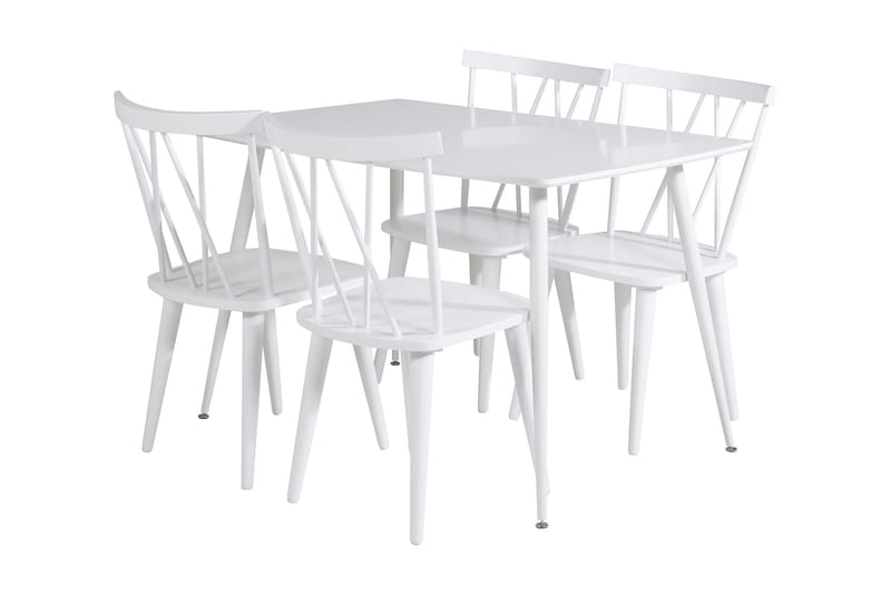 Ypas Spisegruppe 120 cm inkl. 4 Mollan Stoler - Hvit - Møbler - Bord - Spisegrupper