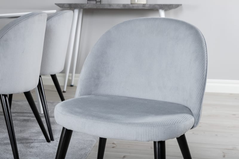 Ypas Spisegruppe 180 cm inkl. 6 Valeri Stoler - Hvit/Grå - Møbler - Bord - Spisegrupper
