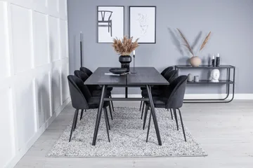 Zenazmi Forlengningsbar Spisegruppe 195 cm inkl. 6 Foyos Sto - Svart - Møbler - Bord - Spisegrupper