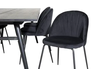 Zenazmi Forlengningsbar Spisegruppe 195 cm inkl. 6 Foyos Sto - Svart - Møbler - Bord - Spisegrupper