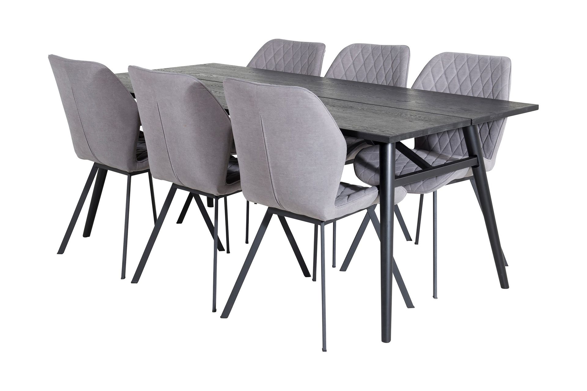Zenazmi Forlengningsbar Spisegruppe 195 cm inkl. 6 Sumoas St - Svart/Grå - Møbler - Bord - Spisegrupper