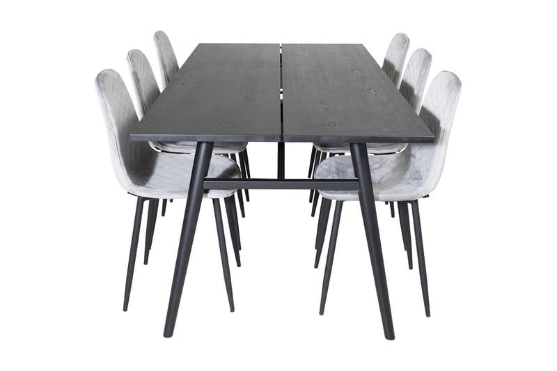 Zenazmi Forlengningsbar Spisegruppe 195 cm inkl. 6 Ypas Stol - Svart/Grå - Møbler - Bord - Spisegrupper